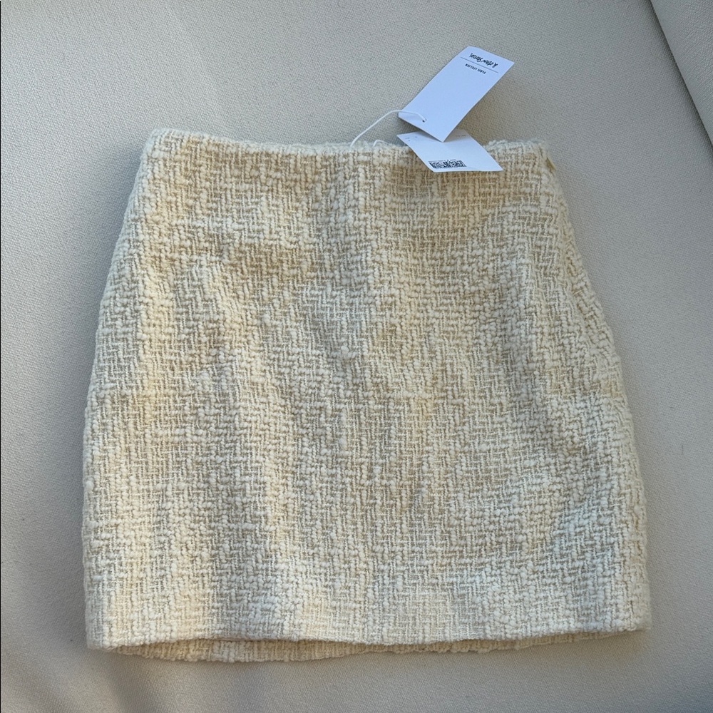 &other stories cream textured skirt NWT
